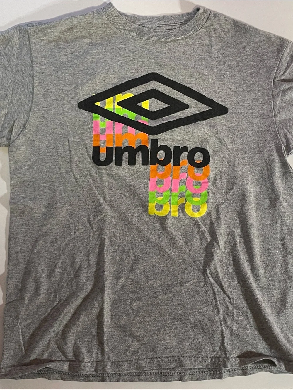 Umbro Kids Black Athletic Shorts with Gray T-Shirt and socks
